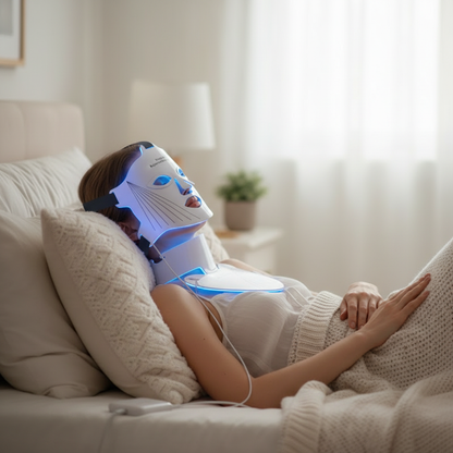 Masque Facial de beauté LED, masques de thérapie à la lumière pour raffermissement de la peau, masques d'esthéticienne pour le cou, appareils cosmétiques professionnels