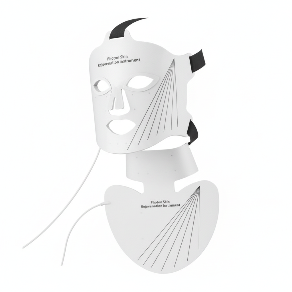 Masque Facial de beauté LED, masques de thérapie à la lumière pour raffermissement de la peau, masques d'esthéticienne pour le cou, appareils cosmétiques professionnels