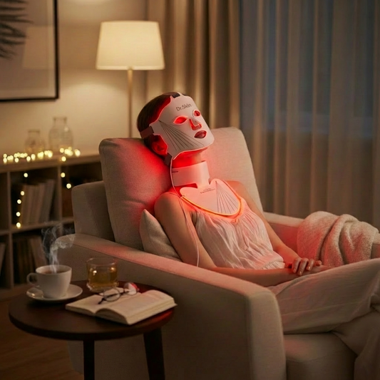 Masque Facial de beauté LED, masques de thérapie à la lumière pour raffermissement de la peau, masques d'esthéticienne pour le cou, appareils cosmétiques professionnels