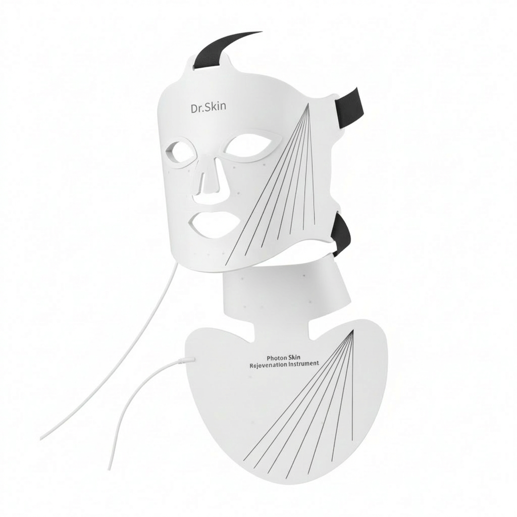 Masque Facial de beauté LED, masques de thérapie à la lumière pour raffermissement de la peau, masques d'esthéticienne pour le cou, appareils cosmétiques professionnels