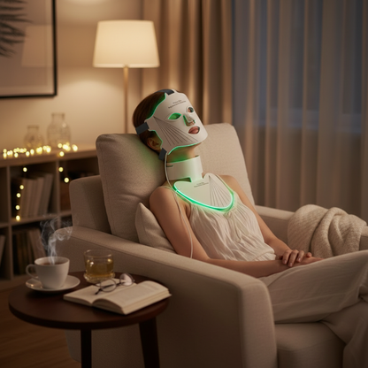 Masque Facial de beauté LED, masques de thérapie à la lumière pour raffermissement de la peau, masques d'esthéticienne pour le cou, appareils cosmétiques professionnels